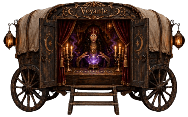 La voyante dans son wagon